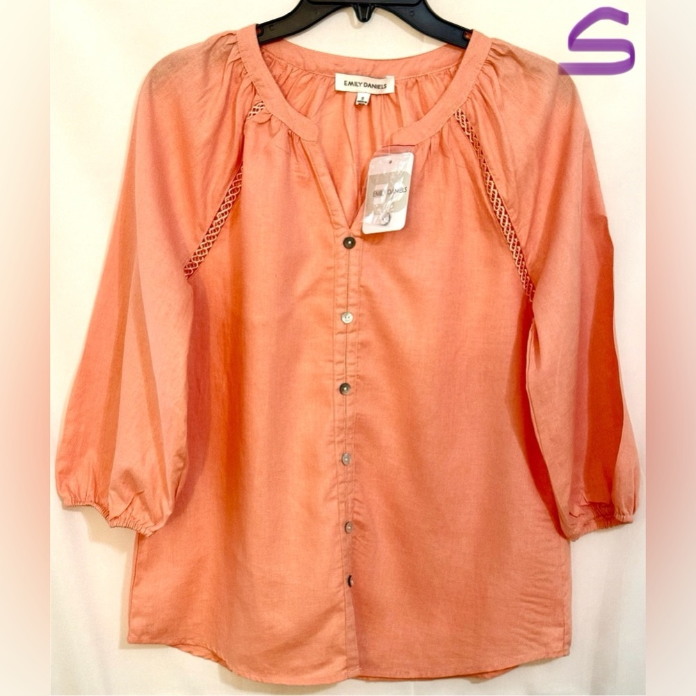 Easy Change Women's Peach Button-Up Blouse